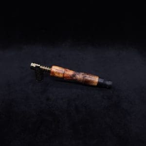 This image portrays Tri-Axial (Standard) Amboyna Burl Dynavap Stem + Matched M.P. - NEW! by Dovetail Woodwork.