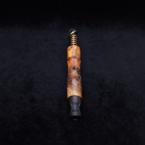 This image portrays Tri-Axial (Standard) Amboyna Burl Dynavap Stem + Matched M.P. - NEW! by Dovetail Woodwork.