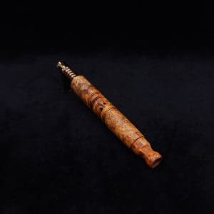 This image portrays Viper XL Stem Dynavap Midsection + Book-Matched M.P. - Exhibition Grade Amboyna Burl ☘ by Dovetail Woodwork.