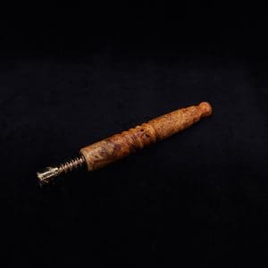 This image portrays Viper XL Stem Dynavap Midsection + Book-Matched M.P. - Exhibition Grade Amboyna Burl ☘ by Dovetail Woodwork.