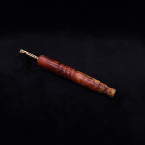 This image portrays Viper XL Stem Dynavap Midsection + Book-Matched M.P. - Exhibition Grade Amboyna Burl ☘ by Dovetail Woodwork.