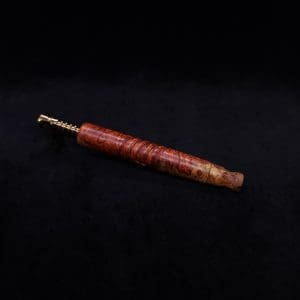 This image portrays Viper XL Stem Dynavap Midsection + Book-Matched M.P. - Exhibition Grade Amboyna Burl ☘ by Dovetail Woodwork.