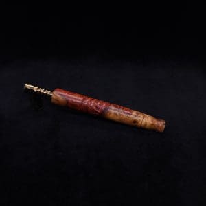 This image portrays Viper XL Stem Dynavap Midsection + Book-Matched M.P. - Exhibition Grade Amboyna Burl ☘ by Dovetail Woodwork.