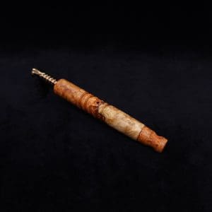This image portrays Viper XL Stem Dynavap Midsection + Book-Matched M.P. - Exhibition Grade Amboyna Burl ☘ by Dovetail Woodwork.