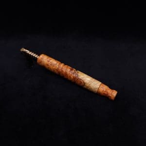 This image portrays Viper XL Stem Dynavap Midsection + Book-Matched M.P. - Exhibition Grade Amboyna Burl ☘ by Dovetail Woodwork.