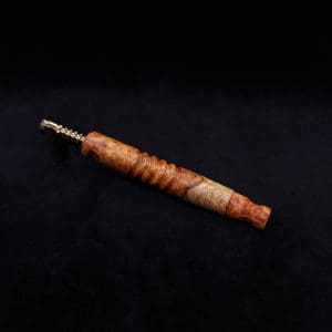 This image portrays Viper XL Stem Dynavap Midsection + Book-Matched M.P. - Exhibition Grade Amboyna Burl ☘ by Dovetail Woodwork.