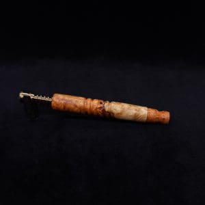 This image portrays Viper XL Stem Dynavap Midsection + Book-Matched M.P. - Exhibition Grade Amboyna Burl ☘ by Dovetail Woodwork.
