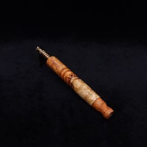 This image portrays Viper XL Stem Dynavap Midsection + Book-Matched M.P. - Exhibition Grade Amboyna Burl ☘ by Dovetail Woodwork.
