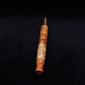 This image portrays Viper XL Stem Dynavap Midsection + Book-Matched M.P. - Exhibition Grade Amboyna Burl ☘ by Dovetail Woodwork.