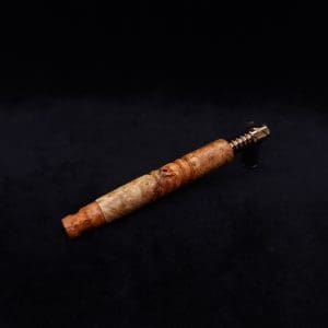 This image portrays Viper XL Stem Dynavap Midsection + Book-Matched M.P. - Exhibition Grade Amboyna Burl ☘ by Dovetail Woodwork.