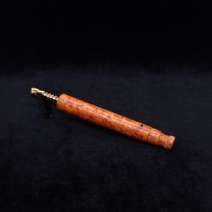 This image portrays Blunt XL Dynavap Burl Stem + Book-Matched M.P. - Exhibition Grade Amboyna Burl ☘ by Dovetail Woodwork.