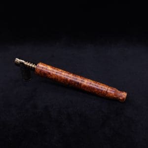 This image portrays Blunt XL Dynavap Burl Stem + Book-Matched M.P. - Exhibition Grade Amboyna Burl ☘ by Dovetail Woodwork.