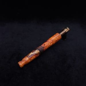 This image portrays Tri-Axial XL Dynavap Stem Exhibition Grade Amboyna Burl + Book-Matched M.P. - NEW! by Dovetail Woodwork.
