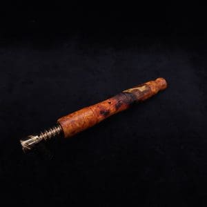This image portrays Tri-Axial XL Dynavap Stem Exhibition Grade Amboyna Burl + Book-Matched M.P. - NEW! by Dovetail Woodwork.