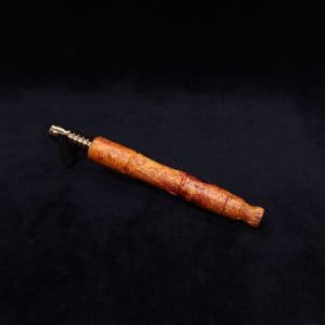 This image portrays Tri-Axial XL Dynavap Stem Exhibition Grade Amboyna Burl + Book-Matched M.P. - NEW! by Dovetail Woodwork.