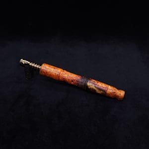 This image portrays Tri-Axial XL Dynavap Stem Exhibition Grade Amboyna Burl + Book-Matched M.P. - NEW! by Dovetail Woodwork.