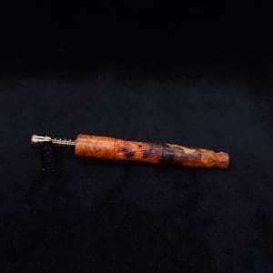This image portrays Tri-Axial XL Dynavap Stem Exhibition Grade Amboyna Burl + Book-Matched M.P. - NEW! by Dovetail Woodwork.