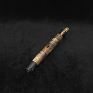This image portrays Diamond Wing XL Dynavap Stem(Cross Grain Black Limba) + Matched Ebony M.P. by Dovetail Woodwork.