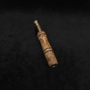 This image portrays Dynavap High Class Shotgun Stem/WPA-Black Ash Burl-NEW! by Dovetail Woodwork.