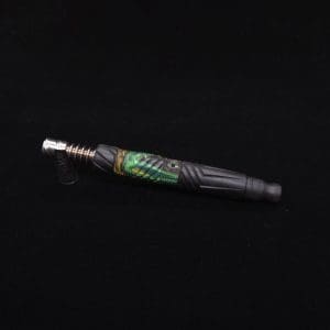 This image portrays Vertex Hybrid XL Black Ebony Dynavap Stem + (4) Mouthpieces - NEW! ☘ 🎃 by Dovetail Woodwork.