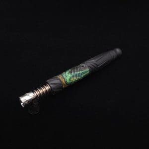 This image portrays Vertex Hybrid XL Black Ebony Dynavap Stem + (4) Mouthpieces - NEW! ☘ 🎃 by Dovetail Woodwork.