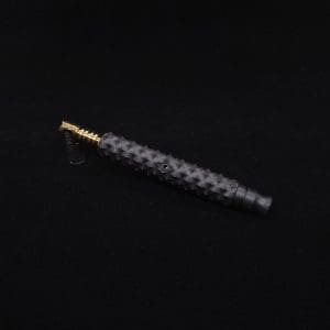 This image portrays Reaper Spine XL Ebony Wood Dynavap Stem + (2) Mouthpieces - NEW! 𓌜 🎃 by Dovetail Woodwork.