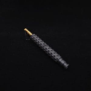 This image portrays Reaper Spine XL Ebony Wood Dynavap Stem + (2) Mouthpieces - NEW! 𓌜 🎃 by Dovetail Woodwork.