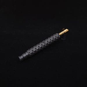 This image portrays Reaper Spine XL Ebony Wood Dynavap Stem + (2) Mouthpieces - NEW! 𓌜 🎃 by Dovetail Woodwork.