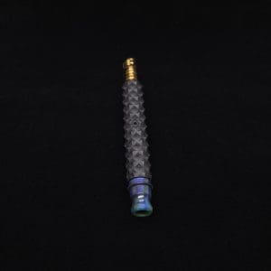 This image portrays Reaper Spine XL Ebony Wood Dynavap Stem + (2) Mouthpieces - NEW! 𓌜 🎃 by Dovetail Woodwork.