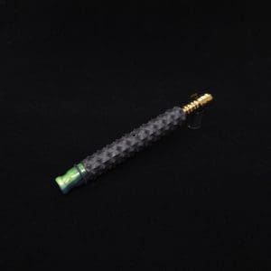 This image portrays Reaper Spine XL Ebony Wood Dynavap Stem + (2) Mouthpieces - NEW! 𓌜 🎃 by Dovetail Woodwork.