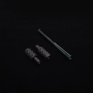 This image portrays Dynavap Reaper Boro-Glass Jr./Ebony Wood Specialty Stem Setup-NEW! by Dovetail Woodwork.